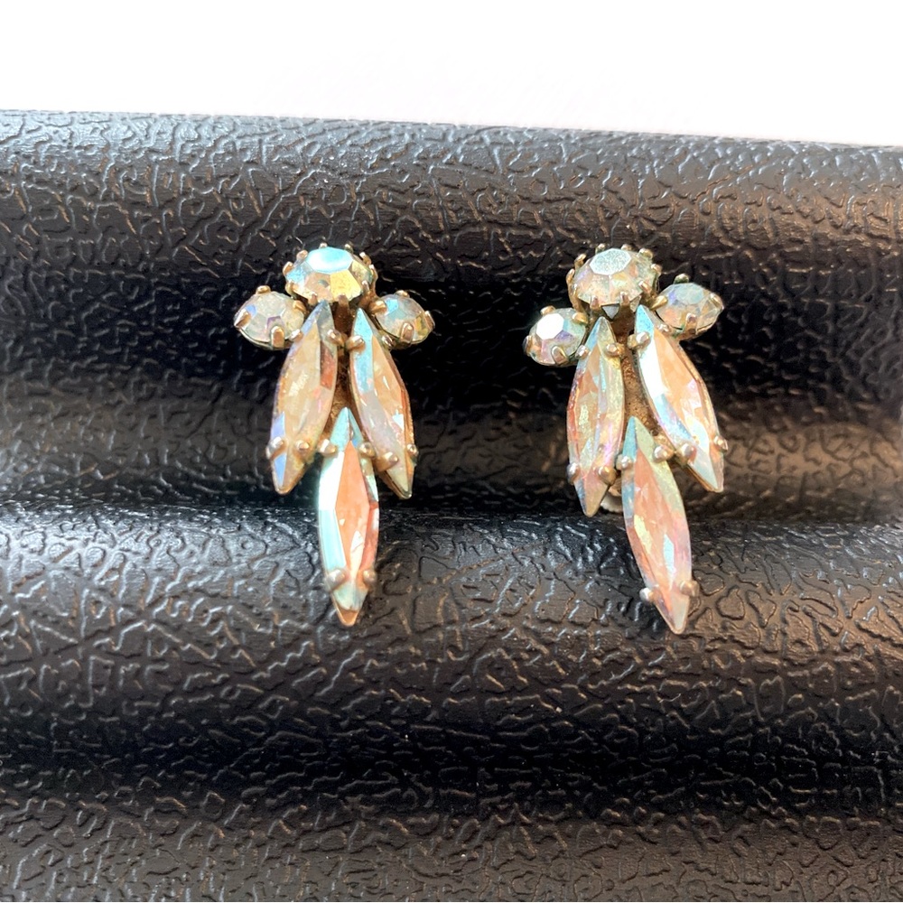 Vintage Aurora Borealis Rhinestone Earrings